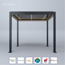 SPA Solutions Sky Pergola Skymotion Led Aluminum Pergola 3m x 3m motorized wall mounting 3M