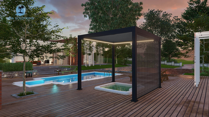 Spa Solutions Sky Pergola Skylite Eco Aluminium Pergola LED 3M X 4M