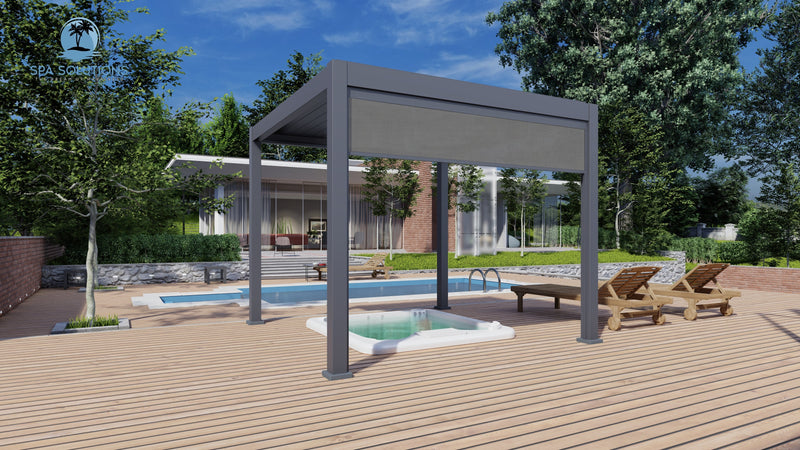 Spa Solutions Sky Pergola Skylite Eco Aluminium Pergola LED 3M X 4M