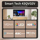 Smart Tech TV 43QV02V, 43 UHD-QLED, VIDAA Smart TV, D-LED, 109cm