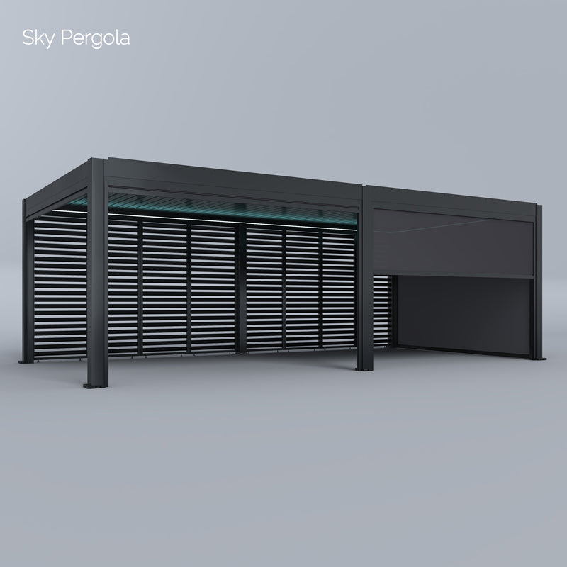 Solutions de spa ciel pergola skymax ultra en aluminium pergola LED 4m x 8m Montage motorisé 4M