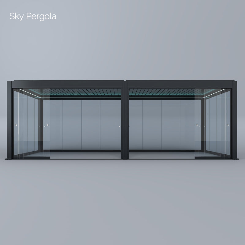 Solutions de spa ciel pergola skymax ultra en aluminium pergola LED 4m x 8m Montage motorisé 4M