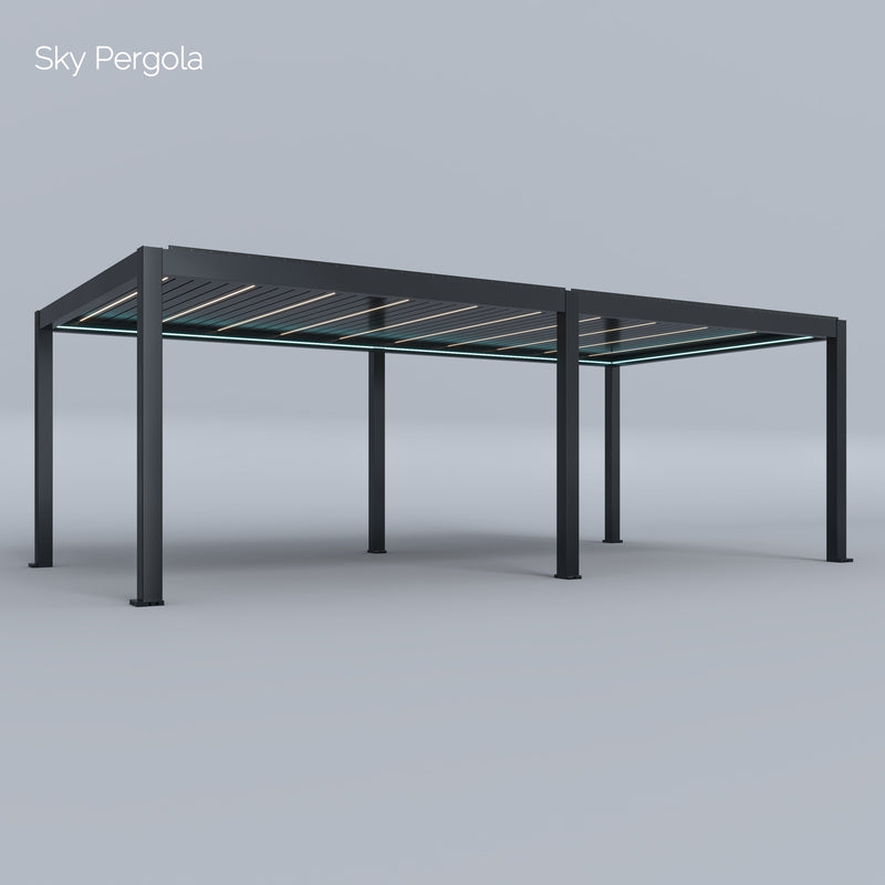 Solutions de spa ciel pergola skymax ultra en aluminium pergola LED 4m x 8m Montage motorisé 4M