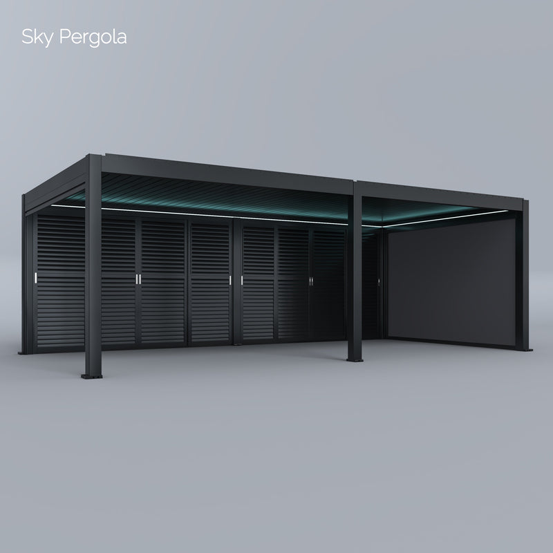 Solutions de spa ciel pergola skymax ultra en aluminium pergola LED 4m x 8m Montage motorisé 4M