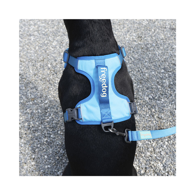 Freedog Hund Unterwegs Geschirr Cool Pro Tech blau S