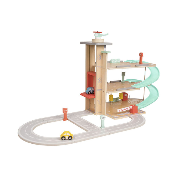 OWL & FOX Spielfahrzeuge Holzgarage mehrstöckig FSC