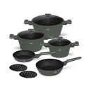 Berlinger Haus Küchenbedarf Haus 10-teiliges Kochgeschirr-Set Matte Green Collection