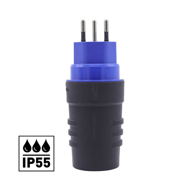 Ekström Stecker & Kupplung Stecker T12/10A IP55 schwarz