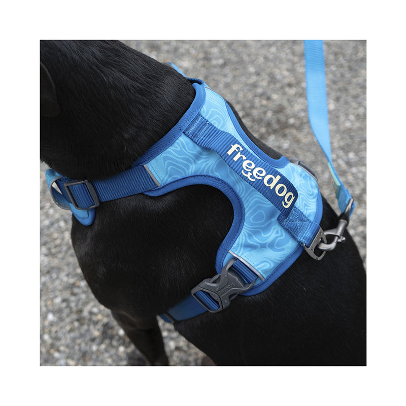 Freedog Hund Unterwegs Geschirr Cool Pro Tech blau M