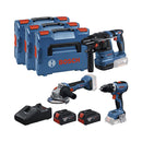 Bosch Professional Baugeräte 3 Tool kit 18V GSR+GBH+GWS+2x GBA 5.0 Ah+GAL 18V-40 0.615.A50.09G