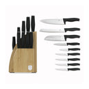Berlinger Haus Küchenbedarf Haus 10-teiliges Messerset mit Bambus Messerblock Black Silver Collection