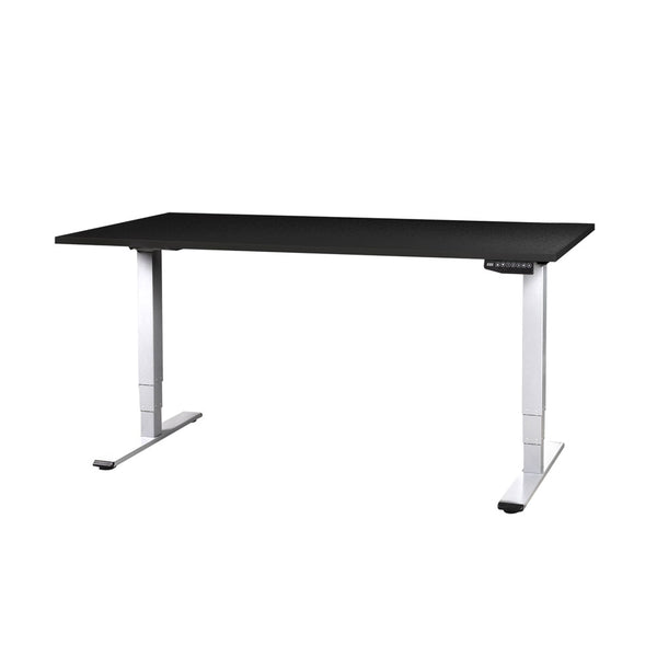 CONTINI Bürotisch höhenverstellbar 1.8x0.8m schwarz / Gestell weiss RAL 9016