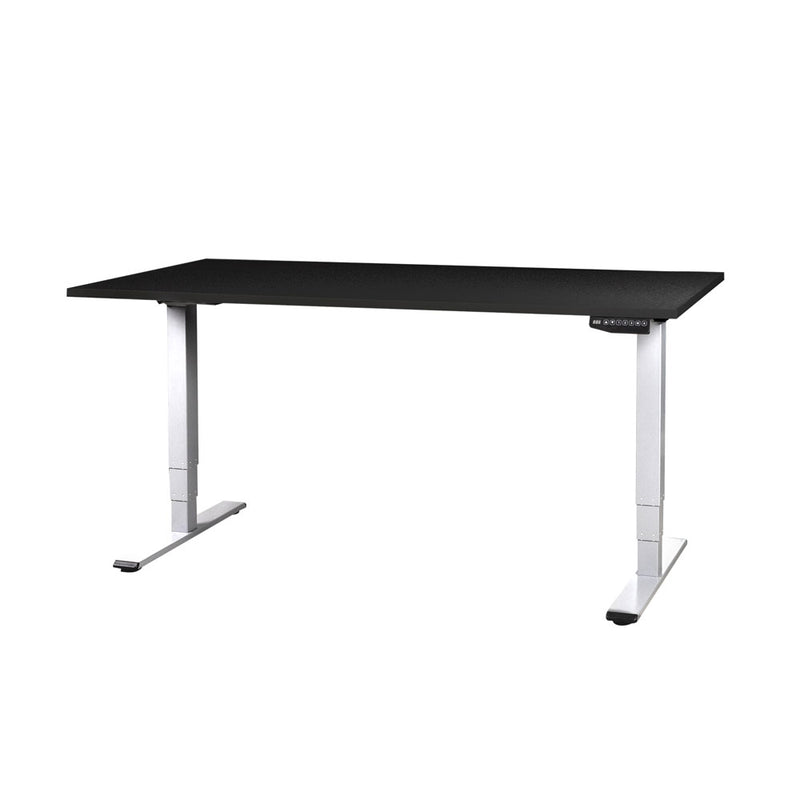CONTINI Bürotisch höhenverstellbar 1.8x0.8m schwarz / Gestell weiss RAL 9016