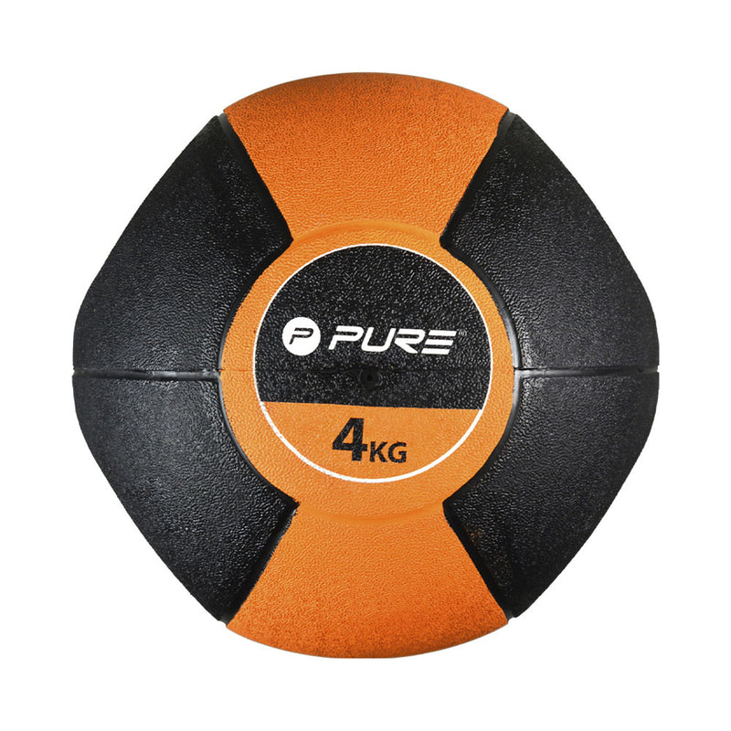 PURE2improve Freizeit Indoor Medizinball mit Griffen 4kg