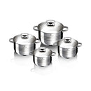 Blaumann kitchen need saucepan set 6.1l/3.6l/2.6l/1.9l stainless steel gourmet line
