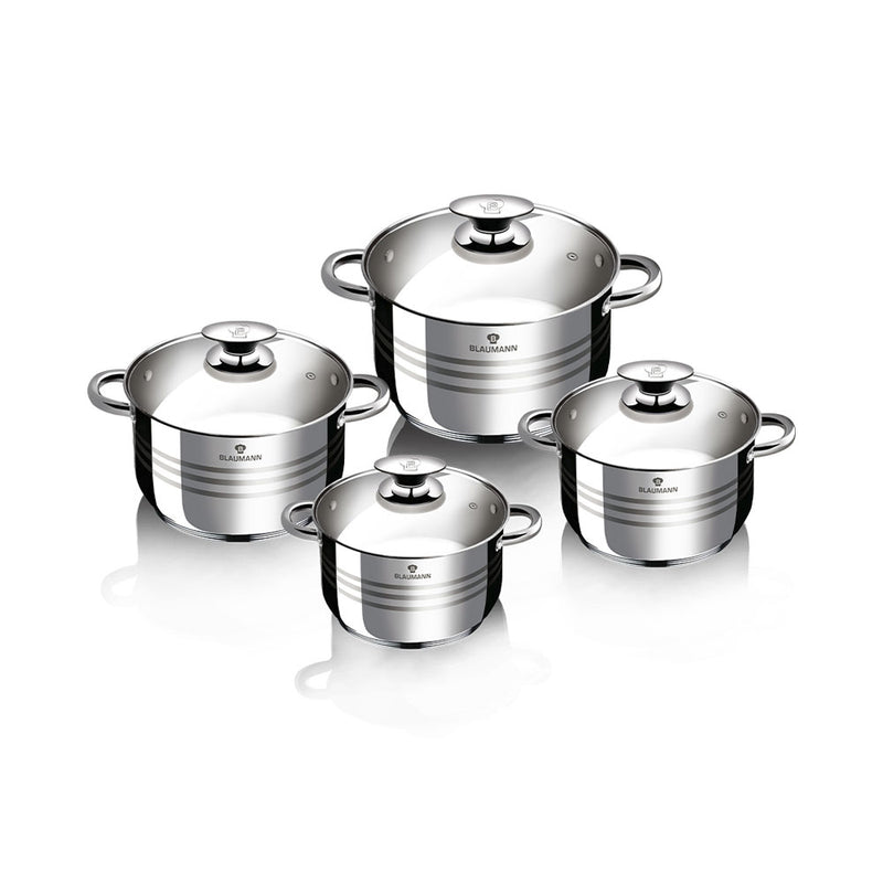 Blaumann Küchenbedarf Kochtopf Set 6.1L/3.6L/2.6L/1.9L Edelstahl Gourmet Line