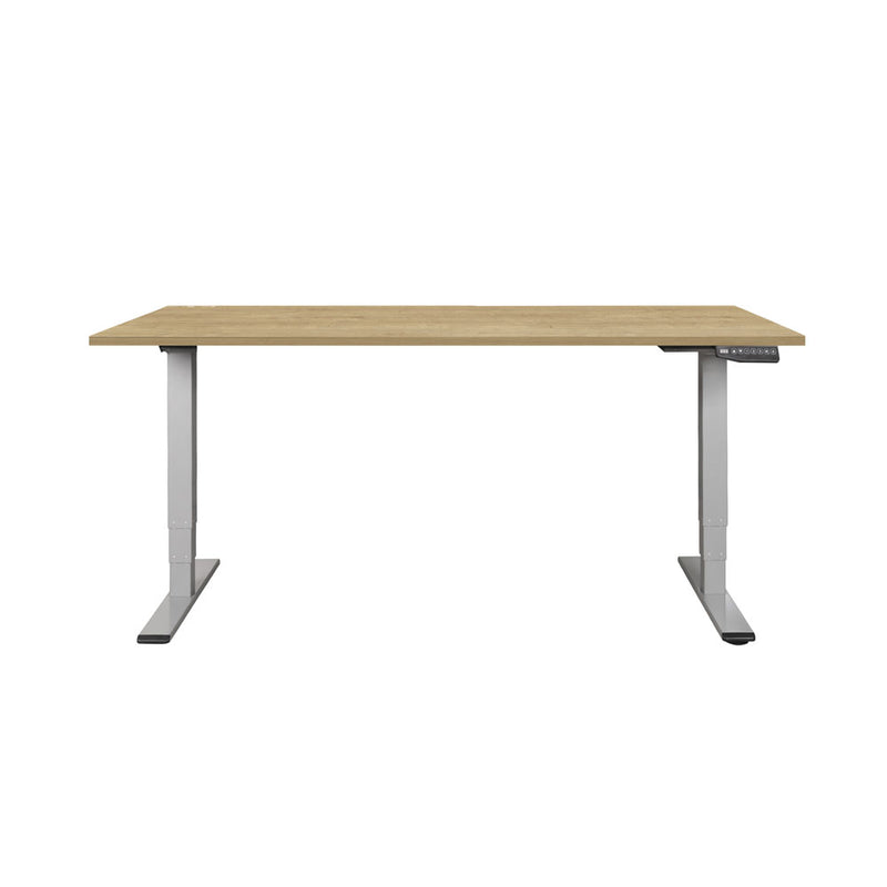 CONTINI Bürotisch höhenverstellbar 2.0x0.9m Eiche / Gestell grau RAL 7045