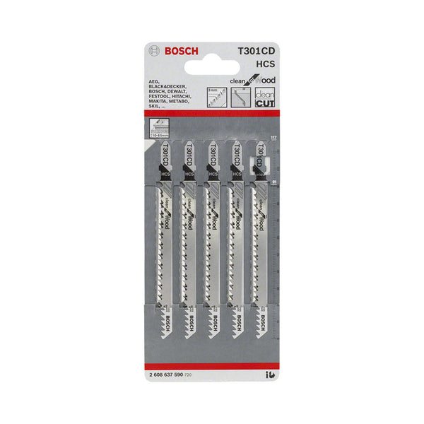 Bosch Professional Zubehör Baumaschinen 5 Stichsägeblätter T 301 CD