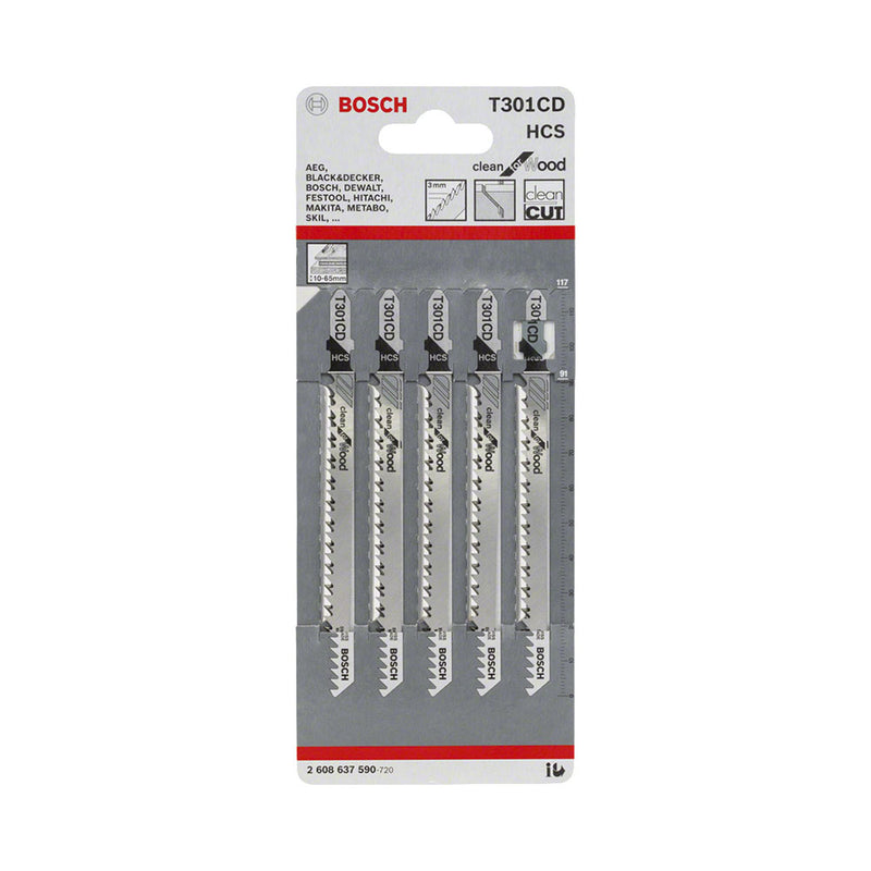 Bosch Professional Zubehör Baumaschinen 5 Stichsägeblätter T 301 CD