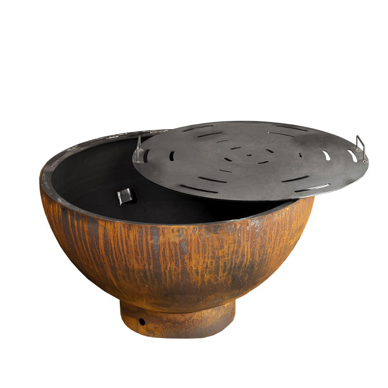 Mr. Grill Fire Bowl Rusty avec une bague grill 100 cm et accessoires