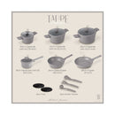 Berlinger Haus Küchenbedarf Haus 15-teiliges Kochgeschirr-Set matt Taupe Collection