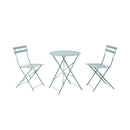 dameco Gartenmöbel Bistro Set Metall Gartentisch und 2 Stühle türkis matt