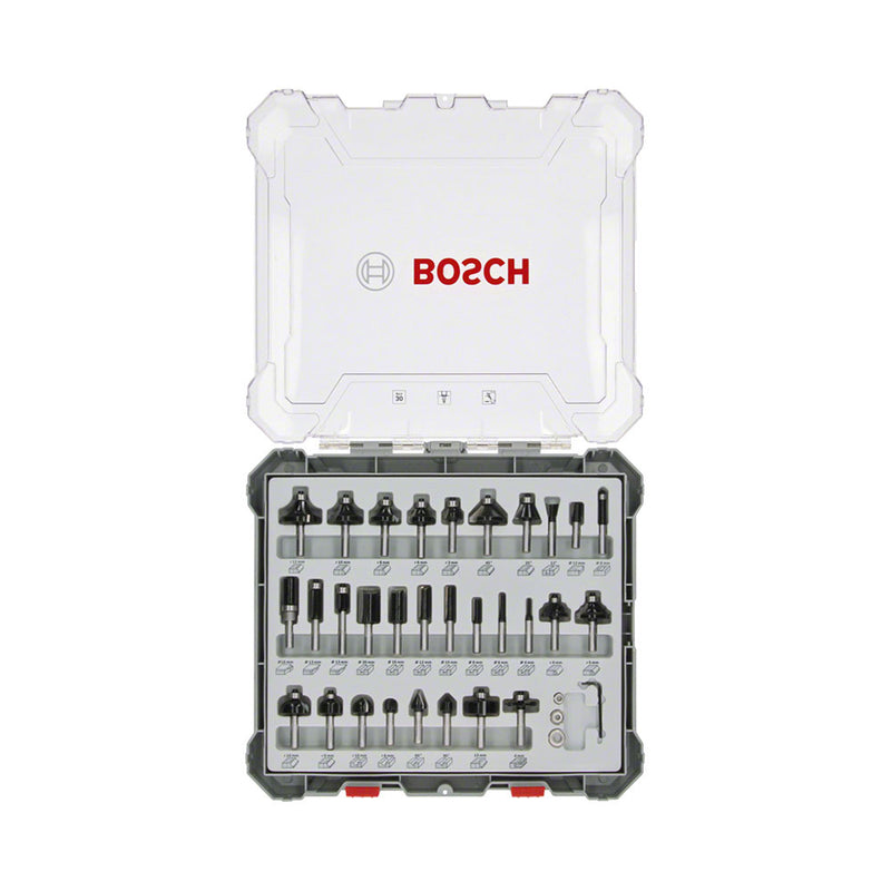 Bosch Professional Zubehör Baumaschine 30 tlg Mixed Fräser Set 8mm Schaft