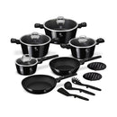 Berlinger Haus Küchenbedarf Haus 15-teiliges Kochgeschirr-Set Black Vantage Collection