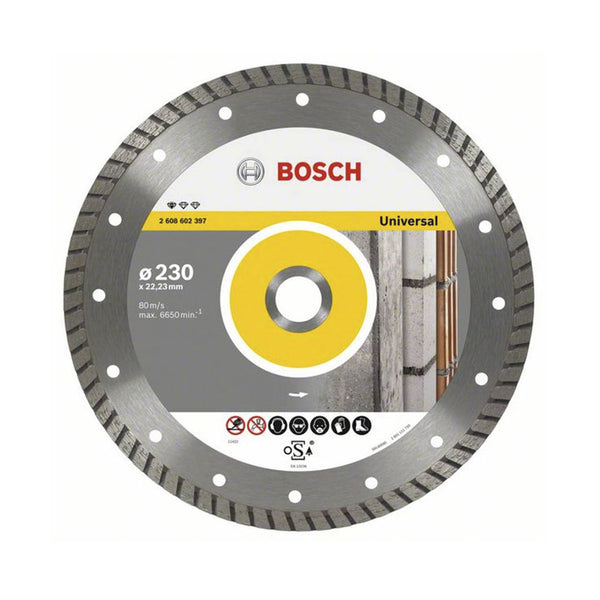 Bosch Professional Zubehör Baumaschine Diamanttrennscheibe Standard for Universal Turbo, 230x22.23x2.5x10mm