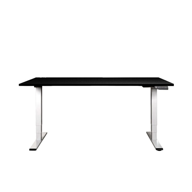 CONTINI Bürotisch höhenverstellbar 1.8x0.8m schwarz / Gestell weiss RAL 9016