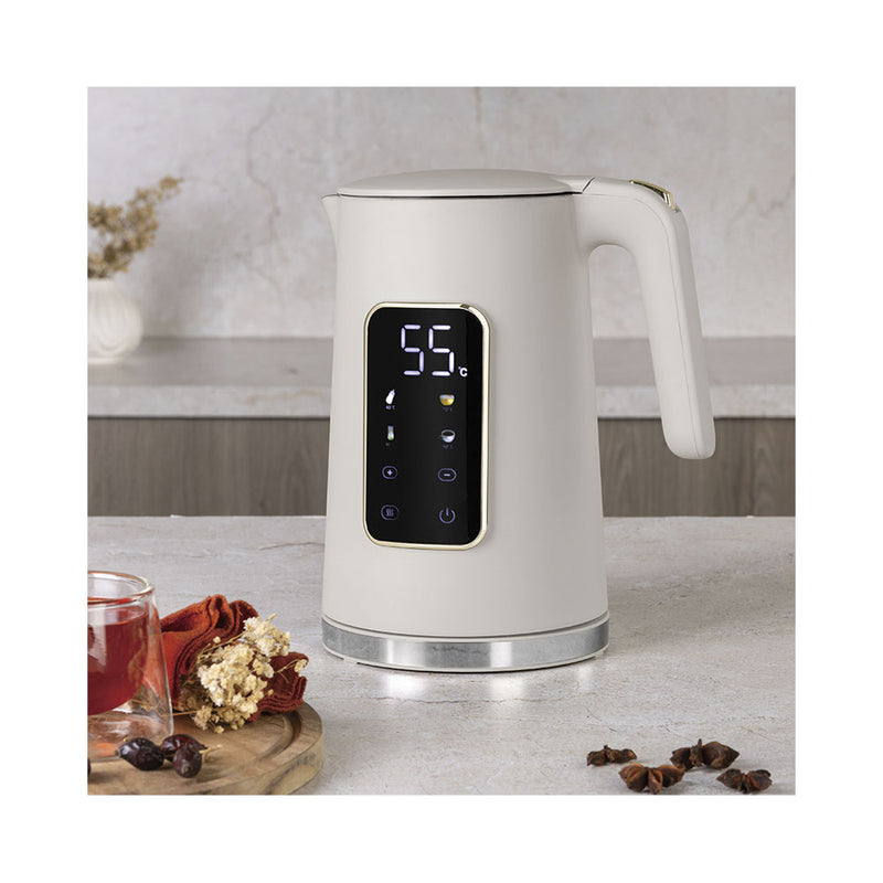 Berlinger Haus Wasserkocher Haus 1.7L mit Digitalanzeige matt cream Sahara Collection