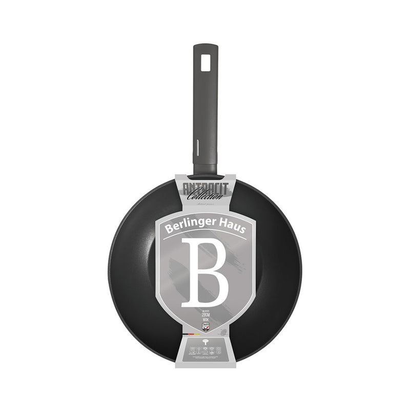 Berlinger Haus Küchenbedarf Haus Wok Bratpfanne Ø 28cm Anthracite Collection