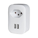 Adattatore Ekström Connector & Coupling Socket con connessione di ricarica USB Bianco