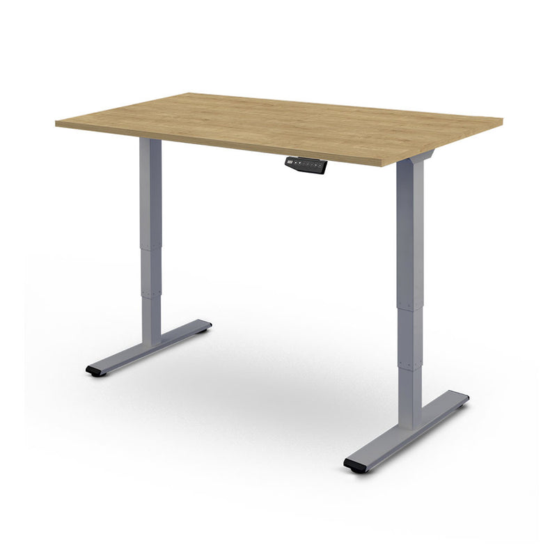 CONTINI Bürotisch höhenverstellbarer  1.8x0.8m Eiche / Gestell grau RAL 7045