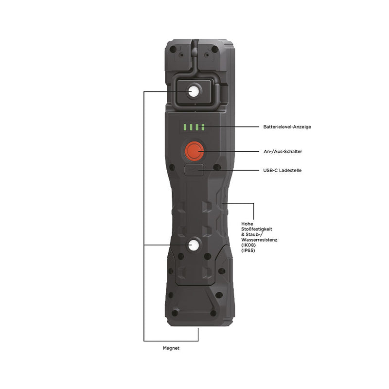 PROJAHN Lampe POWER LED Akku Hand-Arbeitslampe PJ-HL1200 Wiederaufladbar