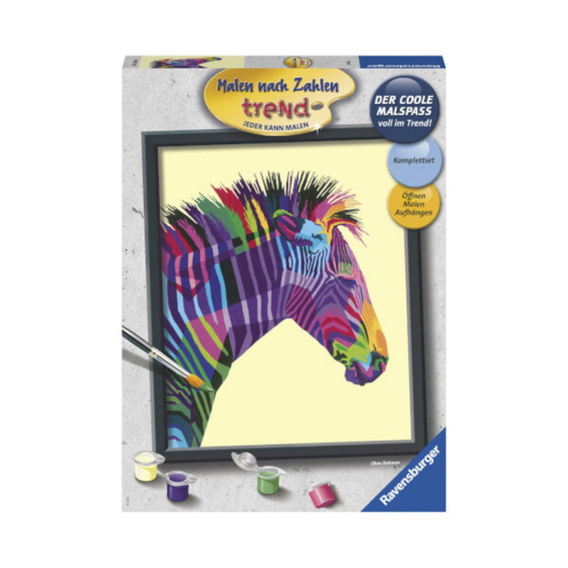 Ravensburger Basteln 28988 Malen nach Zahlen buntes Zebra