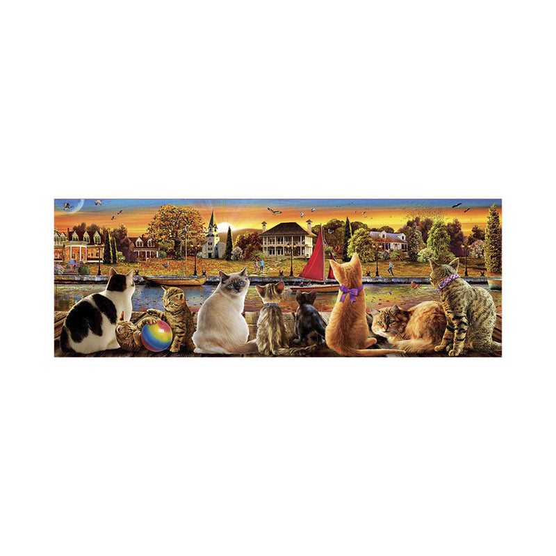 Educa Spiele & Puzzles 18001 Panorama Puzzle 1000 Teile Katzen am Quai