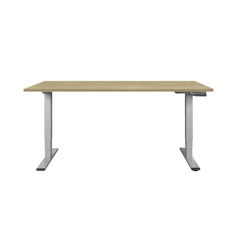 CONTINI Bürotisch höhenverstellbar 1.4x0.8m Eiche / Gestell ET225E dunkelgrau RAL 7045