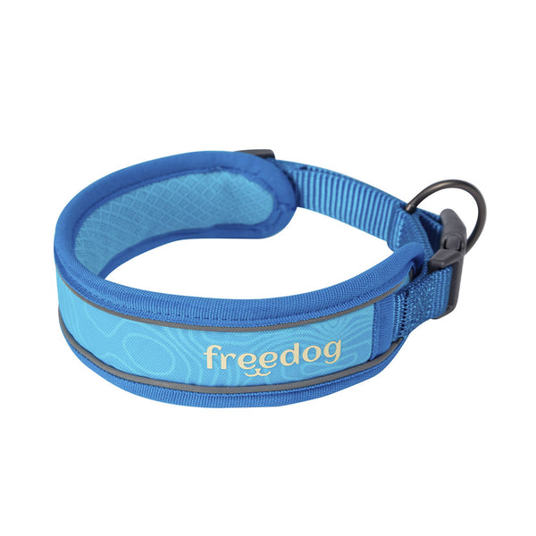 Freedog Hund Unterwegs Halsband Cool Pro Tech blau S