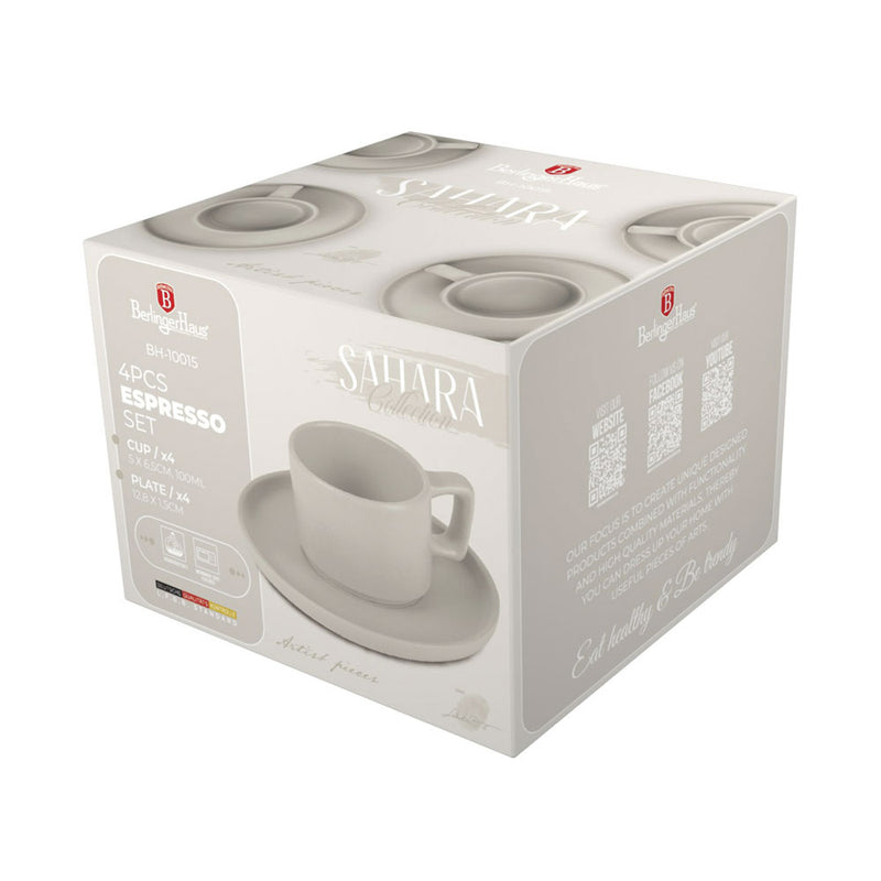 Berlinger Haus Küchenbedarf Haus Espressotassenset 4 Stk. 100ml matt cream Sahara Collection