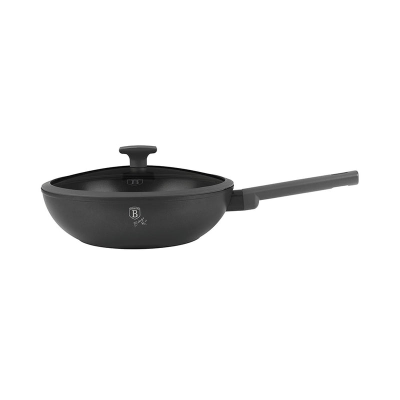 Berlinger Haus Küchenbedarf Haus Wok Bratpfanne Ø 28cm mit Deckel Anthracite Collection