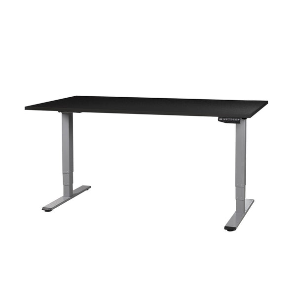 CONTINI Bürotisch höhenverstellbar 1.8x0.8m schwarz / Gestell grau RAL 7045