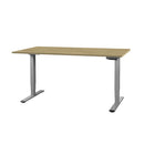 CONTINI Bürotisch höhenverstellbar 1.4x0.8m Eiche / Gestell ET225E dunkelgrau RAL 7045