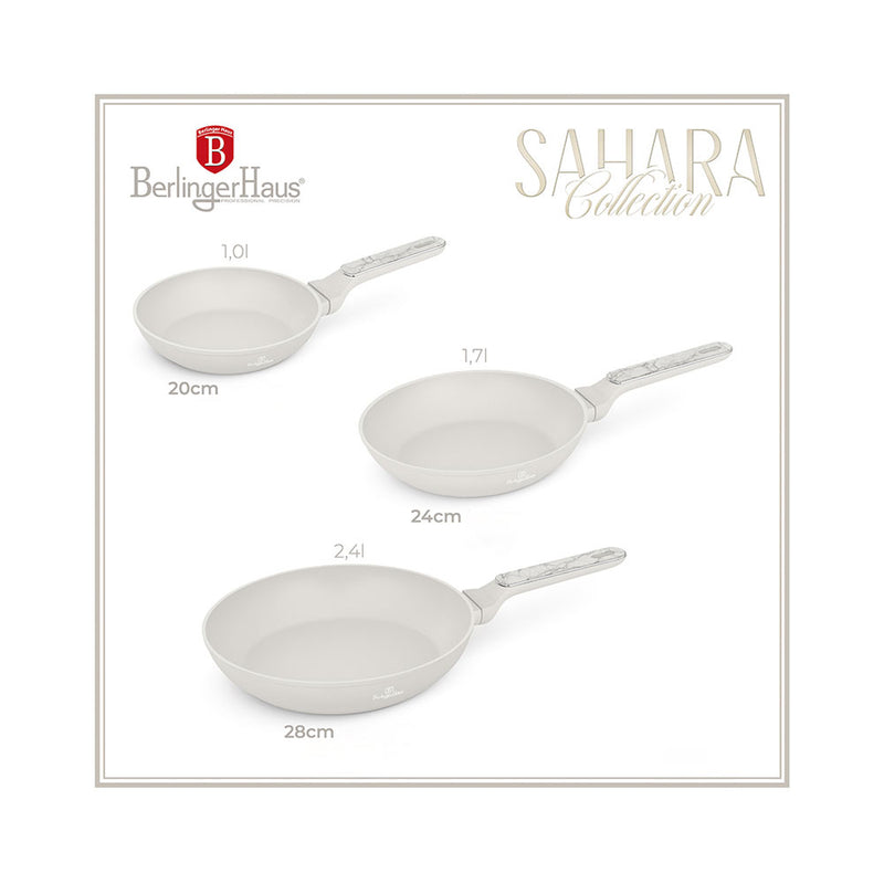 Berlinger Haus Küchenbedarf Haus 3-teiliges Bratpfannen Set Ø 20/24/28 cm Sahara Collection