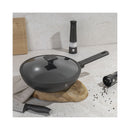 Berlinger Haus Küchenfarf Haus Wok Bratpanne Ø 28cm avec collection d'anthracite de couvercle