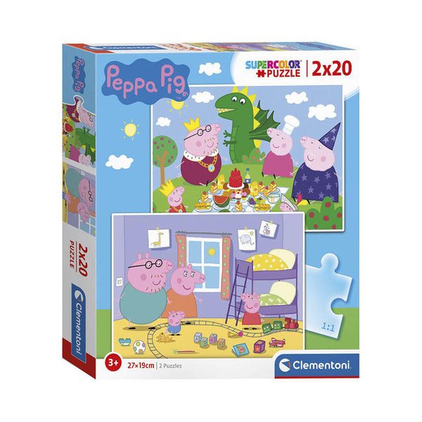 Clementoni Spiele & Puzzles 24778 Peppa Pig Supercolor Puzzle 2 x 20 Teile