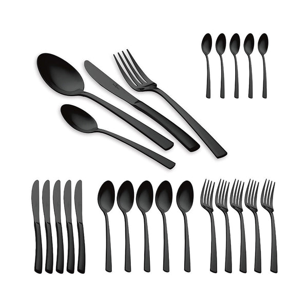 Berlinger Haus Küchenbedarf Haus 24-teiliges Besteck-Set BLACK