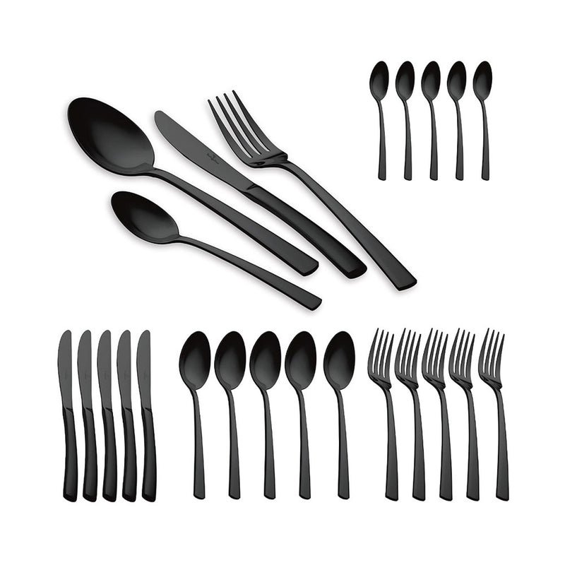 Berlinger Haus Küchenbedarf Haus 24-teiliges Besteck-Set BLACK
