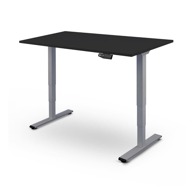 CONTINI Bürotisch höhenverstellbar 1.8x0.8m schwarz / Gestell grau RAL 7045