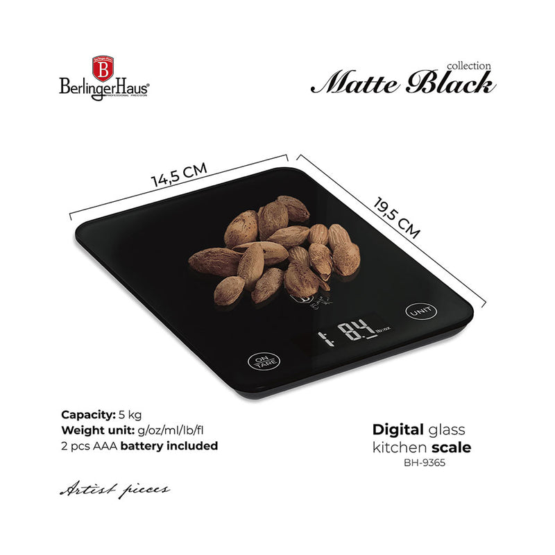 Berlinger Haus Küchenbedarf Haus Digitale Küchenwage max. 5kg Black Vantage Collection